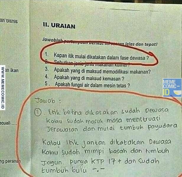 30 Soal tes sekolah ini absurdnya bikin mikir keras