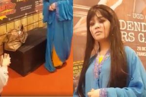 Bertemu sosok seram, refleks bocah ini bikin tertawa