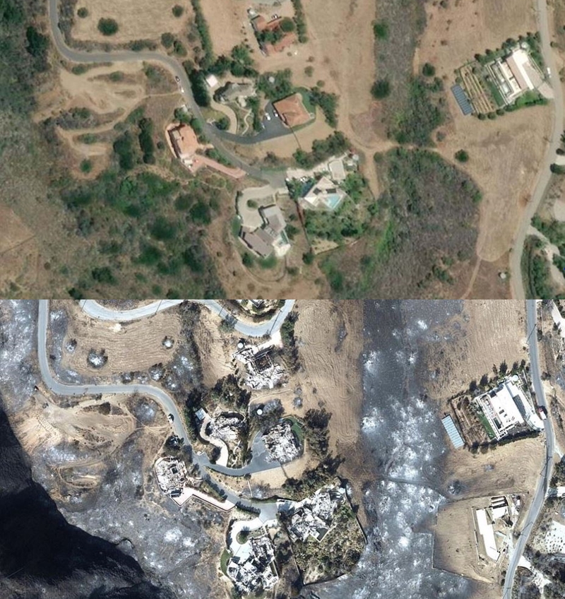 9 Foto satelit kondisi California sebelum dan sesudah kebakaran