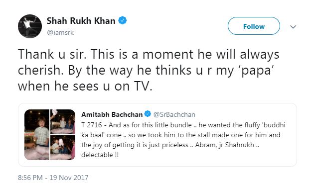 Lucu, anak Shah Rukh Khan sebut Amitabh Bachchan adalah kakeknya