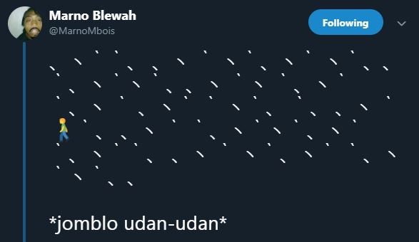 16 Cuitan pakai emoticon jomblo kehujanan ini bikin senyum kecut