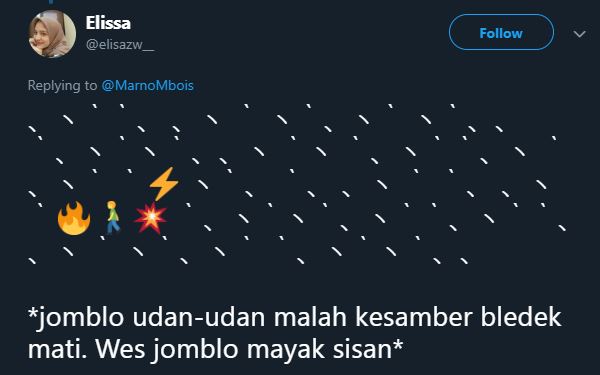 16 Cuitan pakai emoticon jomblo kehujanan ini bikin senyum kecut