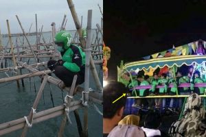 12 Foto lucu kelakuan driver ojek online kalau lagi nggak ngojek