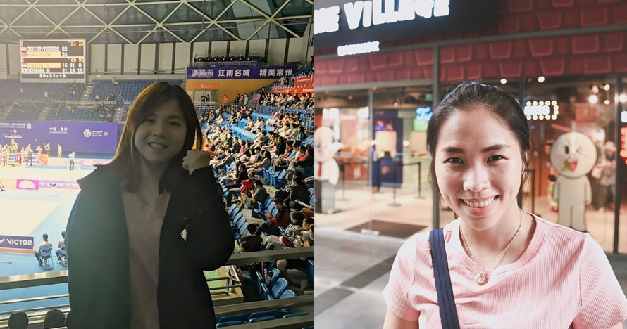 Adu gaya 2 pebulutangkis cantik yang diberi kaus Kevin Sanjaya