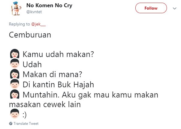 15 Cuitan lucu kalau cewek lagi cemburu ini bikin ngakak