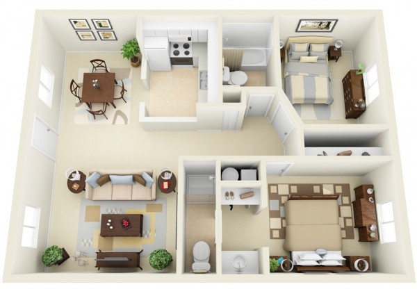 Desain rumah minimalis 2 kamar, cocok untuk pengantin baru