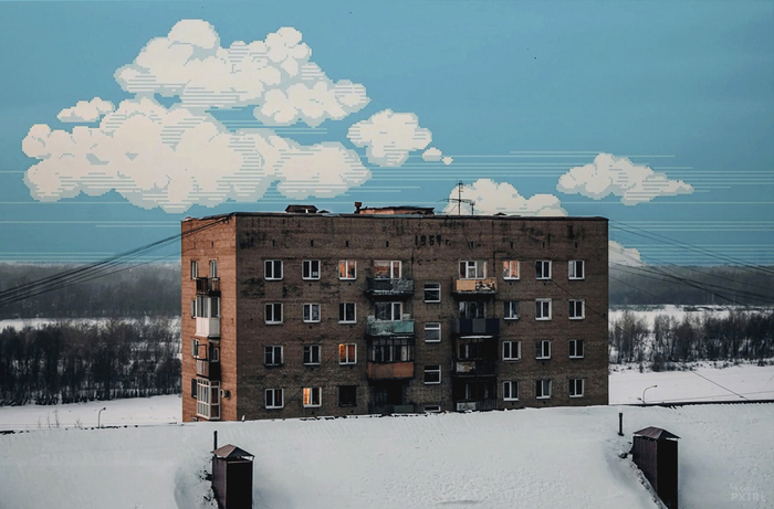 10 Panorama langit disajikan dalam seni pixel 8-bit, kece abis