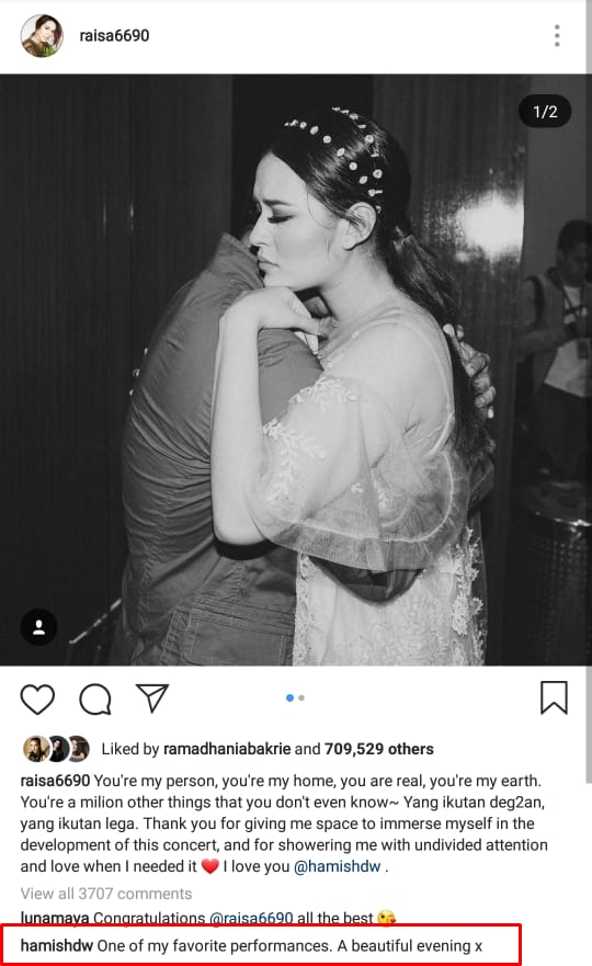 Ungkapan Raisa pada Hamish Daud usai konser akhir ini bikin haru