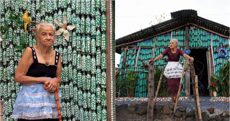 12 Foto rumah botol plastik  bikinan nenek 87 tahun ini 
