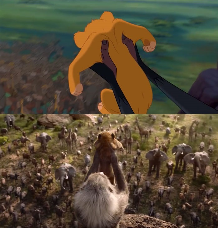 8 Perbandingan adegan film The Lion King dan animasinya 24 tahun lalu