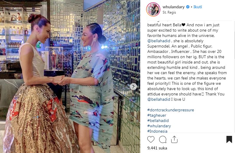 4 Momen Bella Hadid memuji penampilan Whulandary Herman