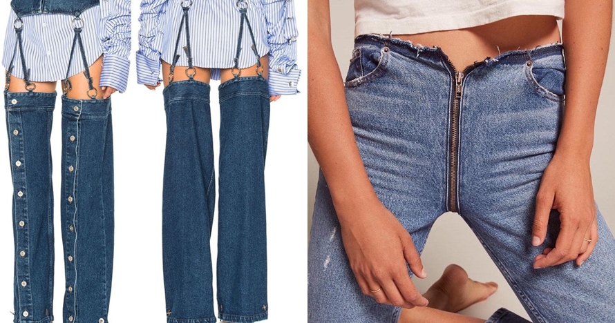 15 Model celana jeans ini absurd abis, bikin gagal paham