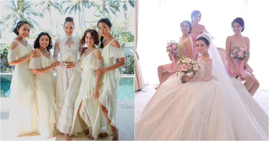 25 Inspirasi gaun bridesmaid di pernikahan seleb, bisa ...