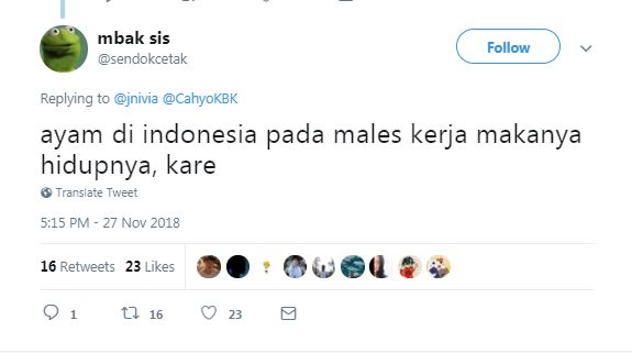 10 Cuitan lucu alasan di balik menu ayam ini bikin mikir keras