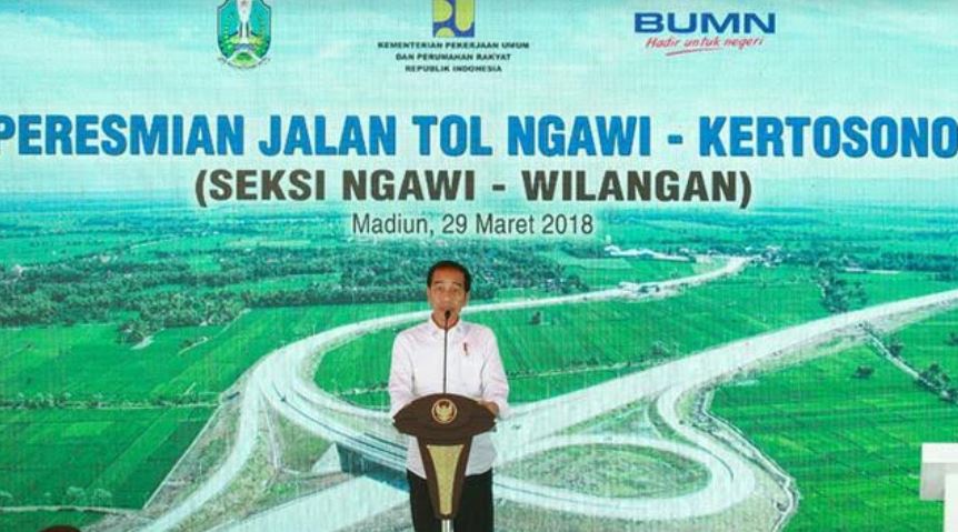 17 Ruas tol ini di resmikan Jokowi pada 4 tahun eranya