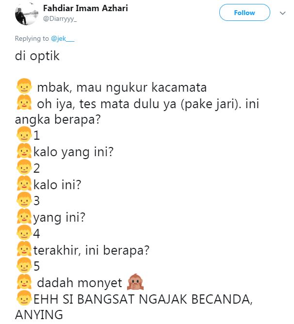 15 Obrolan lucu saat periksa mata ini bikin nyengir sendiri