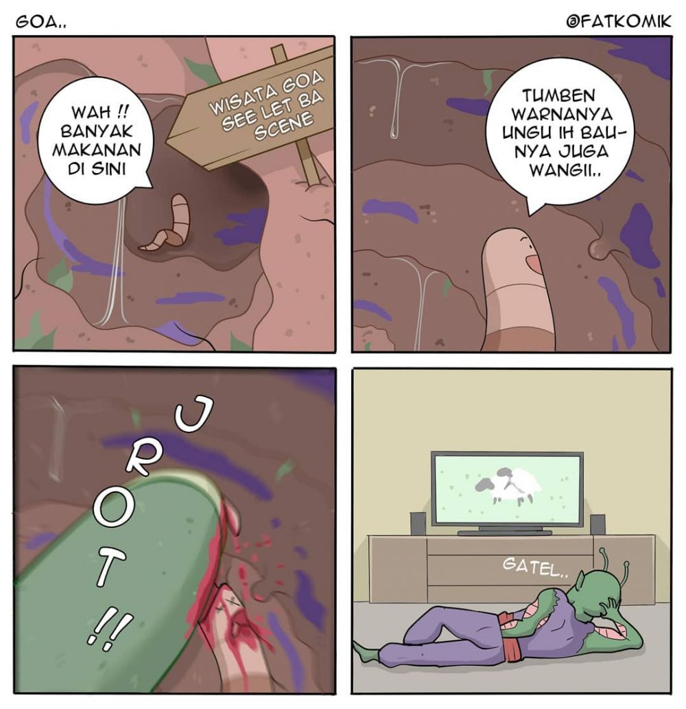 10 Komik strip kehidupan keluarga cacing ini bikin ngakak
