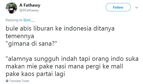 15 Cuitan lucu pengalaman bule liburan di Indonesia bikin ngakak