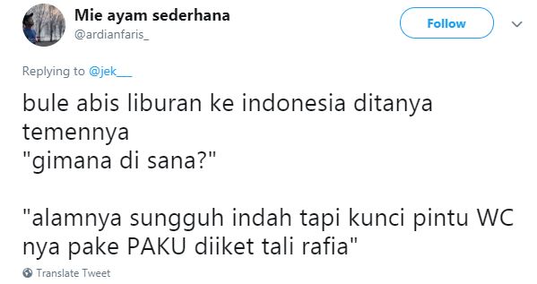 15 Cuitan lucu pengalaman bule liburan di Indonesia bikin ngakak