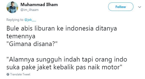 15 Cuitan lucu pengalaman bule liburan di Indonesia bikin ngakak