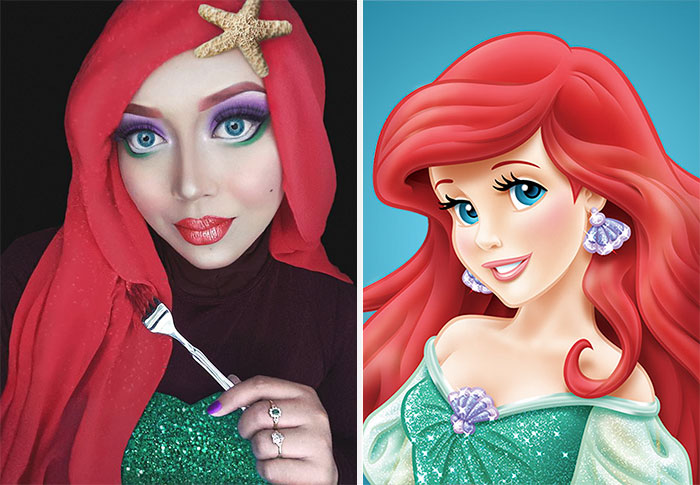 13 Gaya hijab wanita ini unik menyerupai rambut Putri Disney