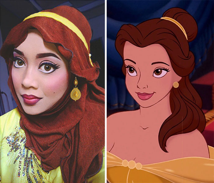 13 Gaya hijab wanita ini unik menyerupai rambut Putri Disney