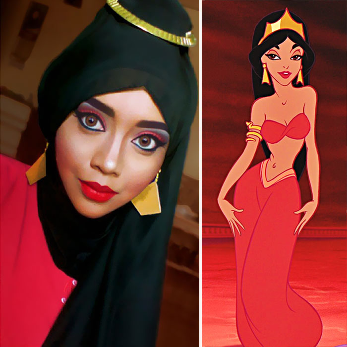 13 Gaya hijab wanita ini unik menyerupai rambut Putri Disney