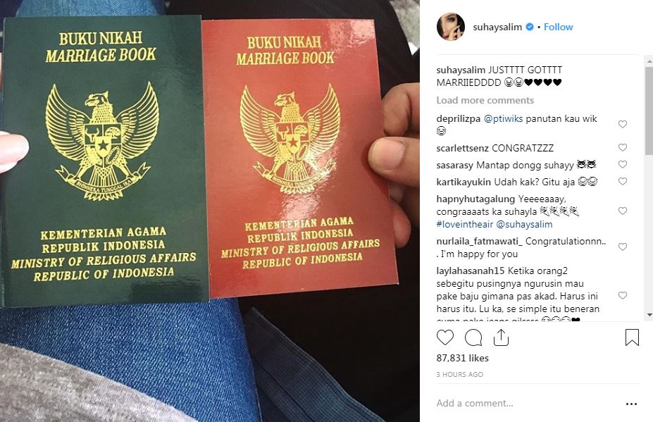 Suhay Salim resmi menikah, gaya busananya curi perhatian