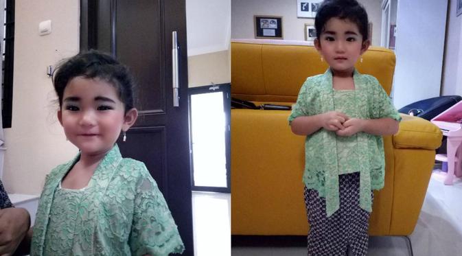 7 Foto wajah putri Ayu Ting Ting dipolesi makeup, bikin gemes