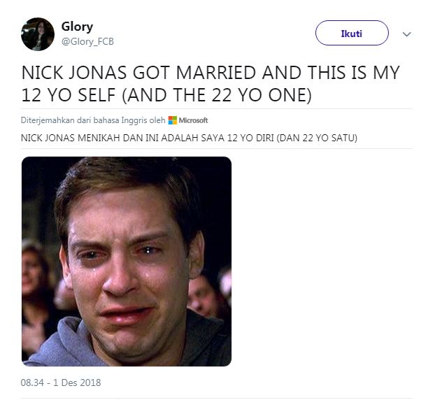 15 Cuitan lucu patah hati karena Nick Jonas menikah ini bikin baper
