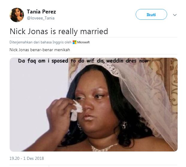 15 Cuitan lucu patah hati karena Nick Jonas menikah ini bikin baper