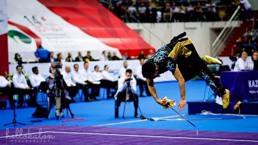 11 Potret Achmad Hulaefi saat di arena wushu, macho abis
