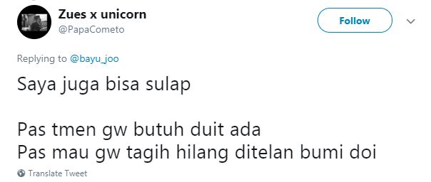 13 Cuitan lucu 'aku bisa sulap' ini endingnya bikin baper