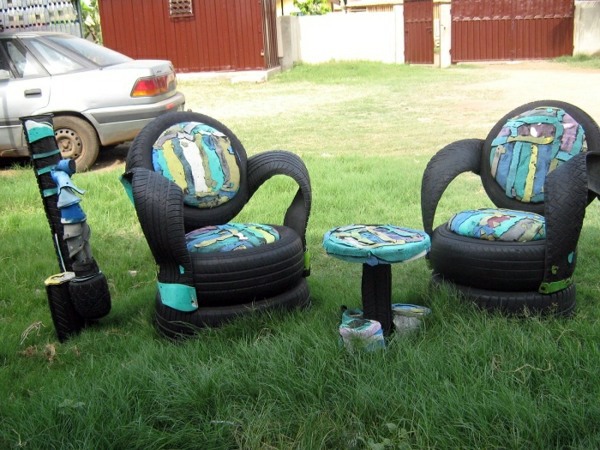 20 Kreasi kursi dari ban mobil bekas ini unik & nyaman dipakai
