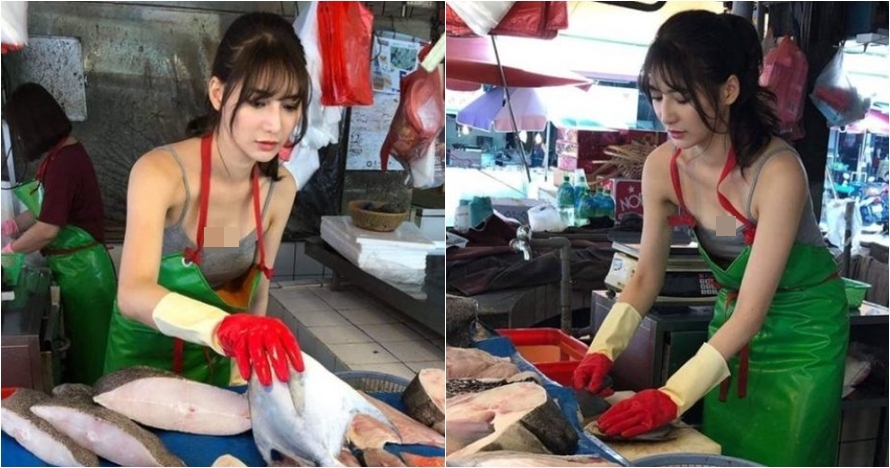 10 Pesona si  cantik penjual  ikan  yang viral rela antre deh