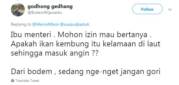 20 Cuitan lucu tanya nama ikan ke Menteri Susi ini kocak pol