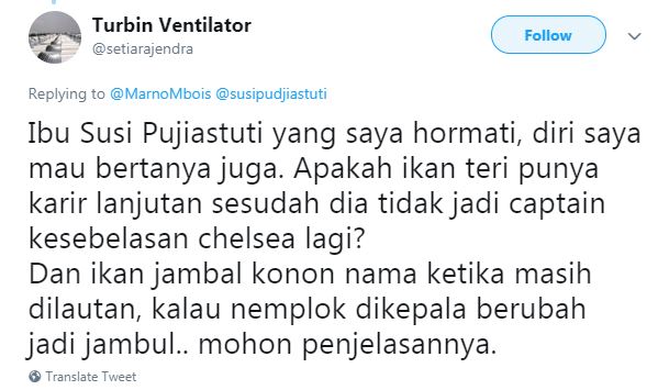 20 Cuitan lucu tanya nama ikan ke Menteri Susi ini kocak pol