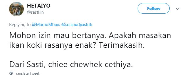 20 Cuitan lucu tanya nama ikan ke Menteri Susi ini kocak pol