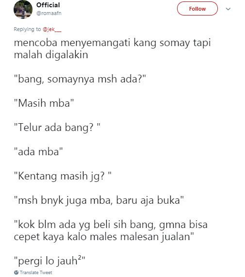 15 Cuitan lucu menyemangati pedagang ini endingnya bikin kesal