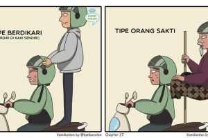 10 Komik lucu tipe duduk penumpang ojek online, bikin ngakak