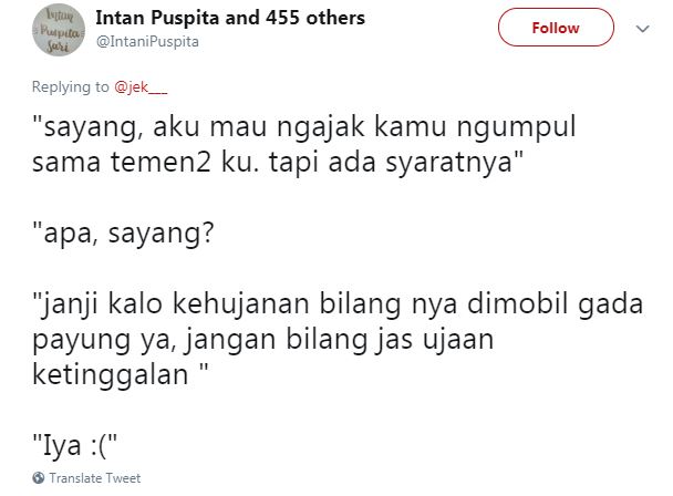 15 Cuitan lucu syarat diajak jalan ini bikin senyum kesel