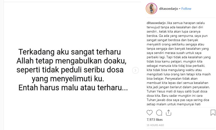 Perjalanan cinta Denny Sumargo-Dita Soedarjo hingga batal menikah