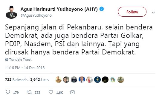 Komentar keras Agus Yudhoyono & istri soal baliho SBY dirusak