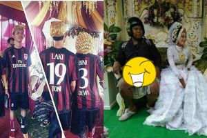 21 Momen resepsi pernikahan ini tak biasa, cuma ada di Indonesia