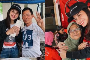 10 Bukti Kirana Larasati tetap stylish saat blusukan kampanye
