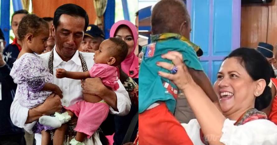 10 Momen Jokowi-Iriana gendong anak kecil saat kunjungan kerja