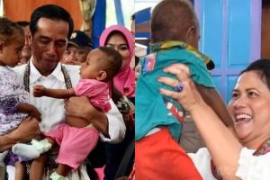 10 Momen Jokowi-Iriana gendong anak kecil saat kunjungan kerja