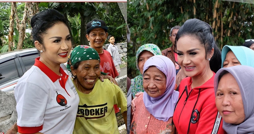 10 Potret Krisdayanti blusukan kampanye, tetap cetar memesona