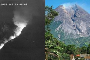 10 Foto terbaru guguran lava pijar di puncak Gunung Merapi