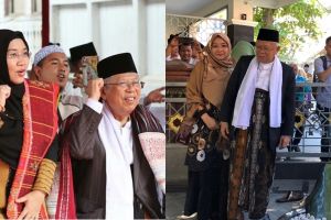9 Momen KH Ma'ruf Amin ditemani istri Wury Estu saat kampanye